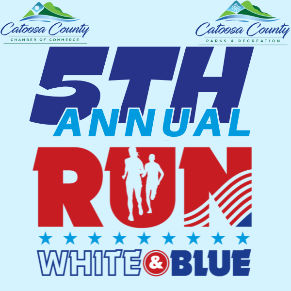 Catoosa County Run White & Blue 5K Logo