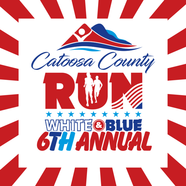 Catoosa County Run White & Blue 5K Logo